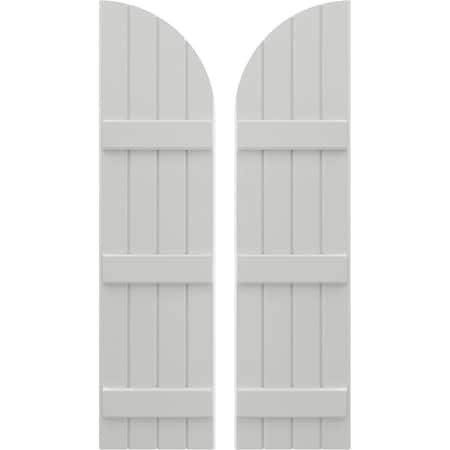 Ekena Millwork Americraft 4-Board (3 Batten) Wood Joined Board-n-Batten Shutters w/ Arch Top, ARW401BQ414X51STH, PR ARW401BQ414X51STH